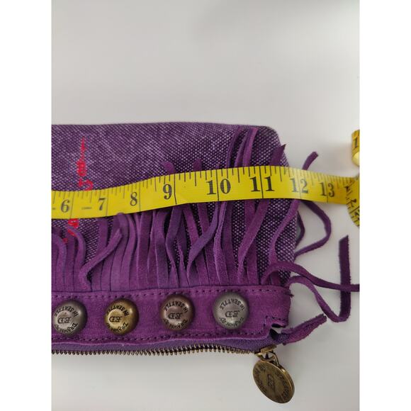 New Vintage Purple Y2K Ed Hardy fringe clutch - Picture 7 of 8